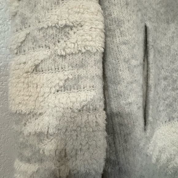 One Grey Day Heather Gray Long Cardigan with Shawl Collar and Geometric Pattern - Picture 5 of 15